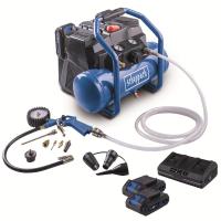 Scheppach C-ACT160/6-X-SET S2 2x20 V IXES aku bezolejový kompresor 6 l + 2x 2Ah baterie + duální nabíječka 2,4 A