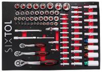 Modul s nářadím do dílenského vozíku MECHANIC TOOL TRAY 6, 80ks SIXTOL