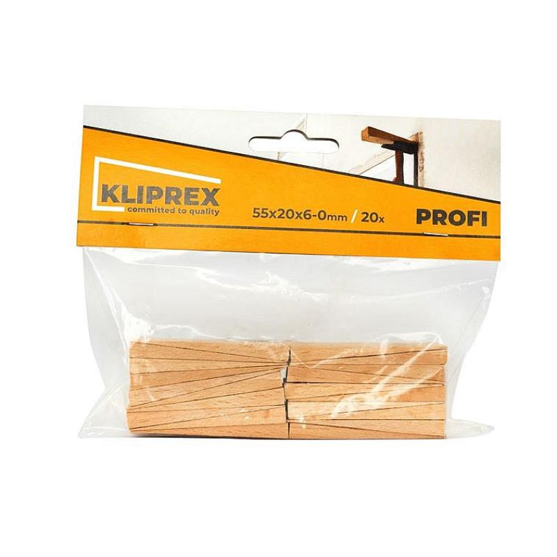 Klínky dřevěné BK 55x20x6-0, 20ks