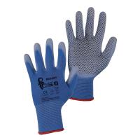 Rukavice BRITA DOTS, máčené v PU a PVC terčíky, v. 6-7"