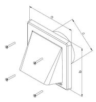Větrací mřížka gravitační s klapkou 175x175 GK/125 bílá