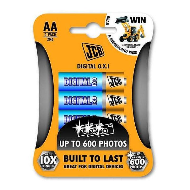 JCB OXI DIGITAL alkalická baterie LR06, blistr 4ks