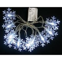 Řetěz MagicHome SnowFlake, 90cm, 10xLED bílá, 2xAA