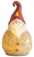 Postavička Xecco 62109, Santa kulatý malý, LED, polyresin, 19,5cm