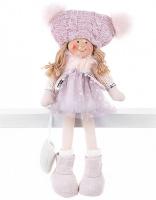Dekorace MagicHome Děvčátko růžové, 22cm