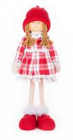 Dekorace MagicHome Holčička v károvaných šatech, 32cm