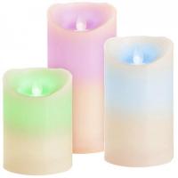Svíčky MagicHome, sada 3 ks, LED, 3xAAA, pravý vosk, jednoduché svícení, časovač