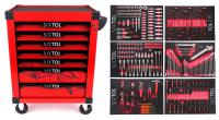 Dílenský vozík na nářadí MECHANIC TROLLEY KEVIN RED 274, 7 šuplíků, 274 ks nářadí SIXTOL