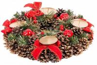 Adventní věnec MagicHome CW1505, průměr 25cm šišky