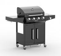 Riwall PRO RGG 41 plynový gril 15 kW se čtyřmi hořáky a bočním vařičem