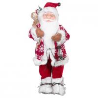 Dekorace MagicHome Santa stojací, červený, 46cm