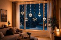 Řetěz MagicHome Vánoce, časovač, sněhové vločky, 96xLED, teplá bílá, 8+5funkcí, 3,5m, IP44