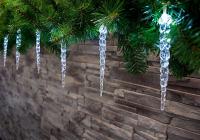 Řetěz MagicHome rampouchy 12ks, LED studená bílá, 3xAA, exteriér, 2,2m