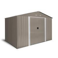 Riwall PRO RMSA 8x10 Brown zahradní domek kovový 3 x 2,4 m se sedlovou střechou hnědý